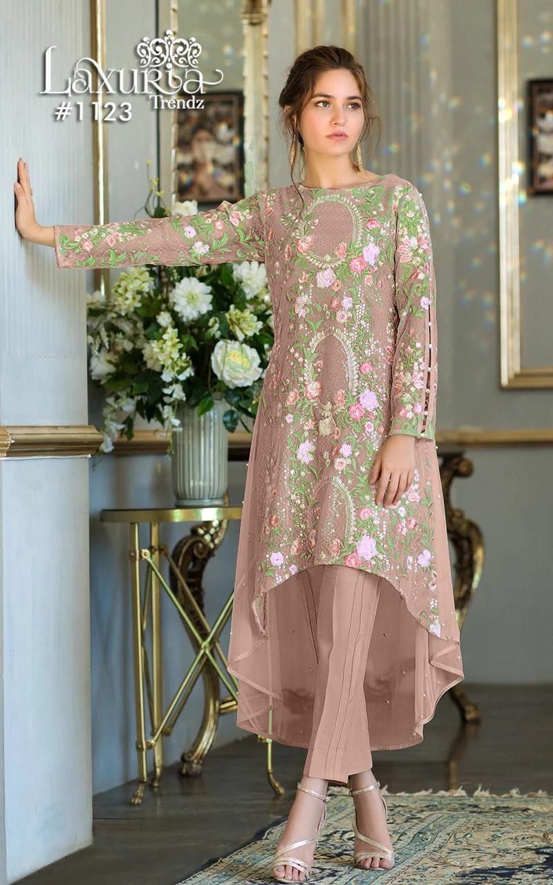 Laxuria Trendz 1123 Georgette Festive Wear Fancy Top With Bottom Collection